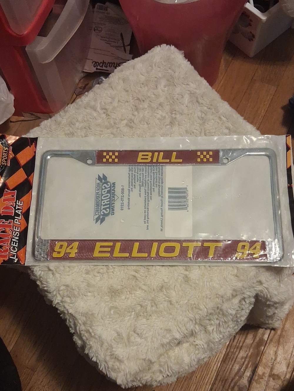 1997 bill elliott license plate frame nascar racing aluminum never opened